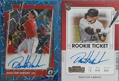 Daulton Varsho - Autographed Memorabilia Signed Card Auto - Sports Card Single (Randomly Selected, May Not Be Pictured)