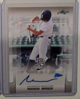 2017 Leaf Perfect Game National Showcase Silver Addison Barger #BA-AB3 Auto RC (Rookie Card)