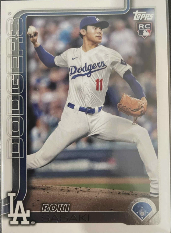 Roki Sasaki 2025 Los Angeles Dodgers RC (Rookie Card) (Randomly Selected, May Not Be Pictured)