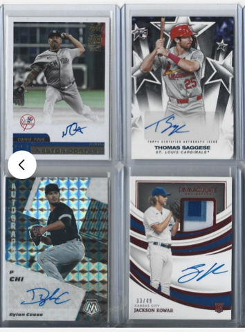 Dylan Cease - Autographed Memorabilia Signed Card Auto - Sports Card Single (Randomly Selected, May Not Be Pictured)