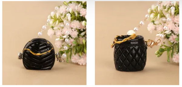 Black Labubu Purse Bag Accessory for Exciting Macaron, Have a Seat & Big into Energy Labubu Plush Doll V1 V2 V3 (1 Picked at Random)
