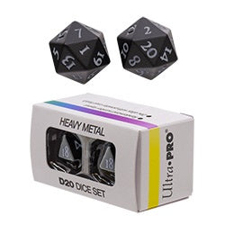 Ultra Pro: Heavy Metal D20 2 Dice Set: Vivid Black