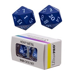 Ultra Pro: Heavy Metal D20 2 Dice Set: Vivid Blue