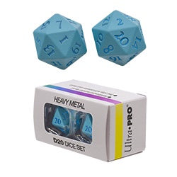 Ultra Pro: Heavy Metal D20 2 Dice Set: Vivid Light Blue