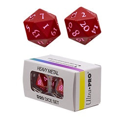 Ultra Pro: Heavy Metal D20 2 Dice Set: Vivid Red