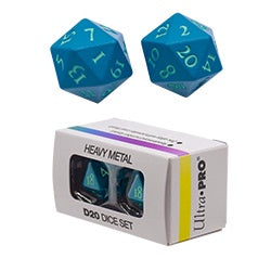 Ultra Pro: Heavy Metal D20 2 Dice Set: Vivid Teal