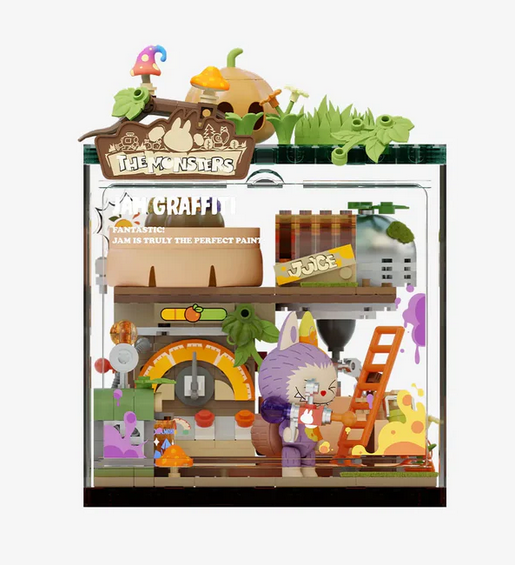 POP MART The Monsters Forest Secret Base Series Jam Graffiti Labubu Figure Block Set