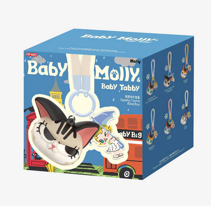 POP MART Baby Molly and Baby Tabby Squishy Charm Blind Box (1 Random Blind Box)