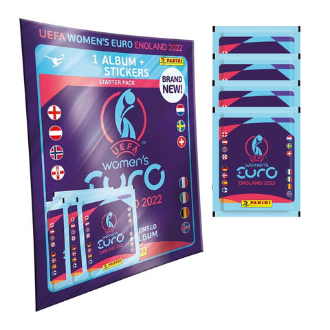2022 Panini Women's Euro England Stickers - Mega Starter Pack (Album + 51 Stickers)