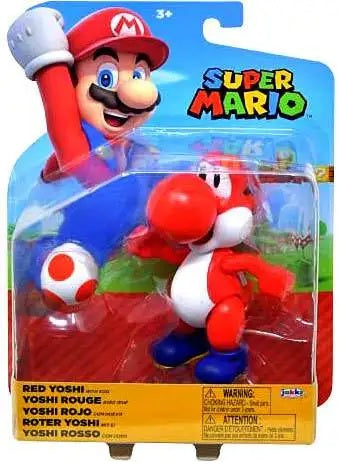 Super Mario 4" Figure - Red Yoshi with Egg [Jakks Pacific]