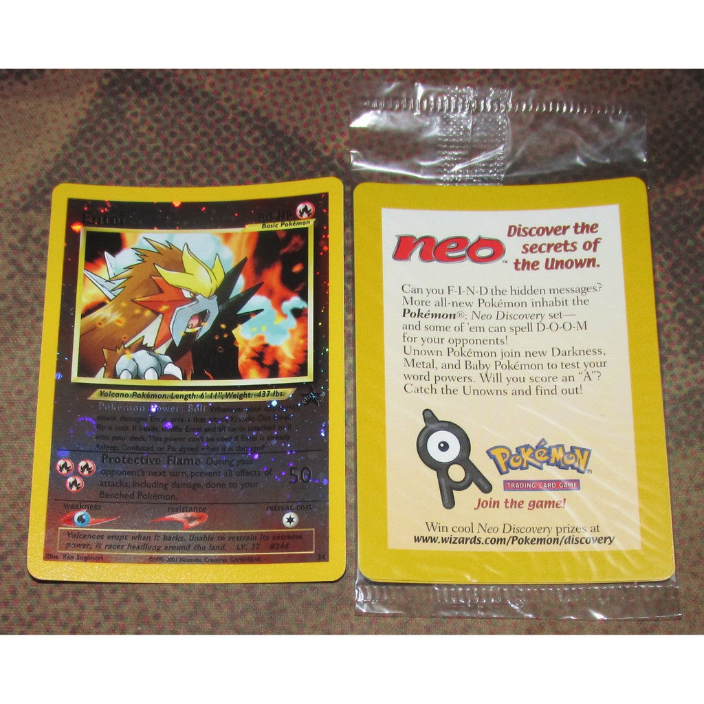 Entei 34/53 WOTC Promo Reverse Holo - Brand New Factory Sealed
