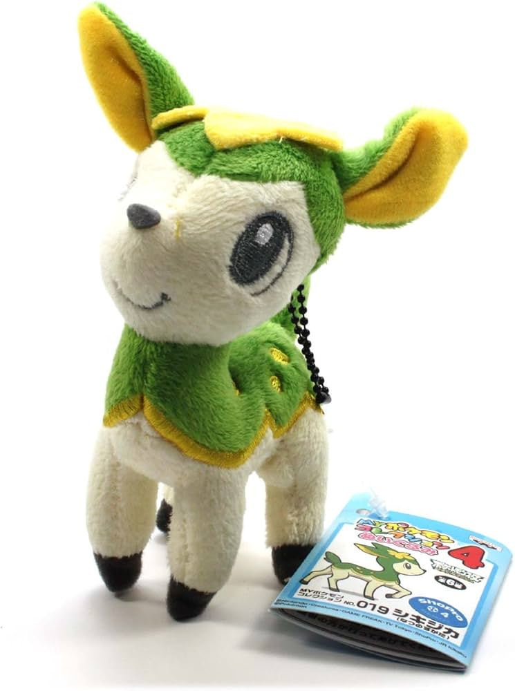 Official Summer Green Deerling Pokemon Banpresto Soft Keychain Plush Toy