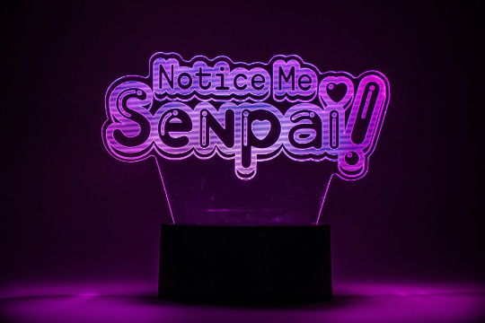 Acrylic LED Light - Notice Me Senpai [FanFit Gaming]