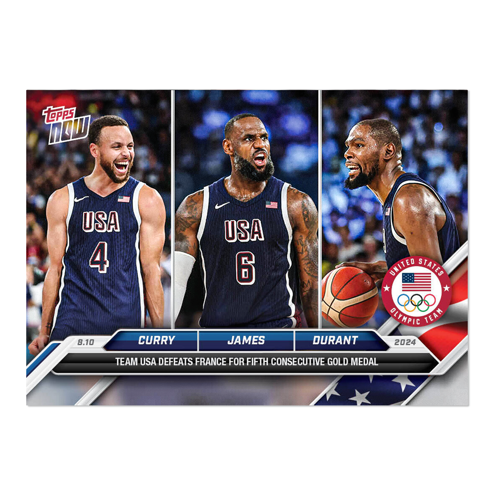 Men's Basketball - 2024 Olympic Games TOPPS NOW® Card #26 Stephen Curry/LeBron James/Kevin Durant Team USA