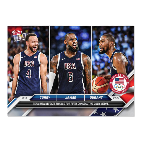 Men's Basketball - 2024 Olympic Games TOPPS NOW® Card #26 Stephen Curry/LeBron James/Kevin Durant Team USA