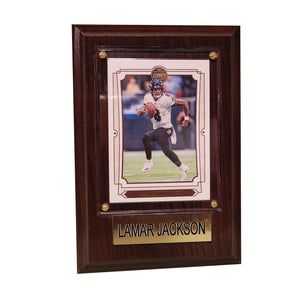 NFL Plaque with card 4x6 Baltimore Ravens - Lamar Jackson (Randomly Selected, May Not Be Pictured)