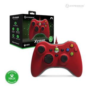 Red Xenon (Xbox 360 Design) Wired Controller for Xbox Series X/S, Xbox One, Windows 10/11