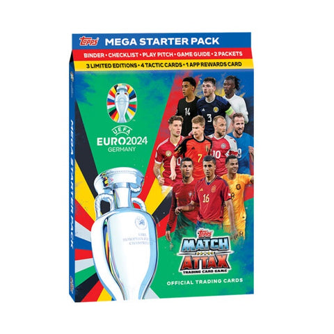 2024 Topps Match Attax UEFA EURO 2024 Trading Card Soccer Mega Starter Pack (Album + 24 Cards)