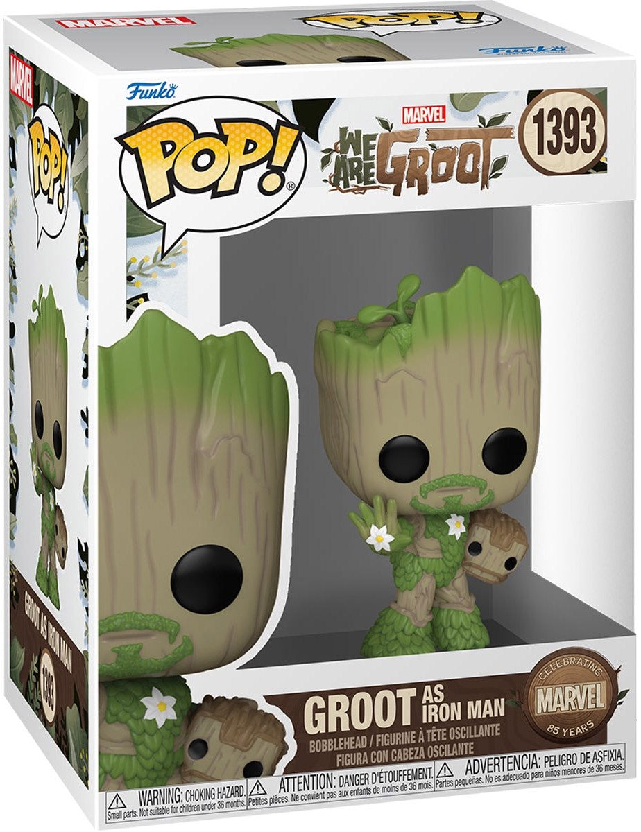 Funko POP! B: Marvel We Are Groot - Groot As Iron Man #1393 Bobble-Head Figure (Box Wear)