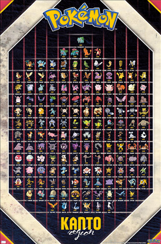 Pokemon - Kanto Region - Poster (Local Pick-Up Only)