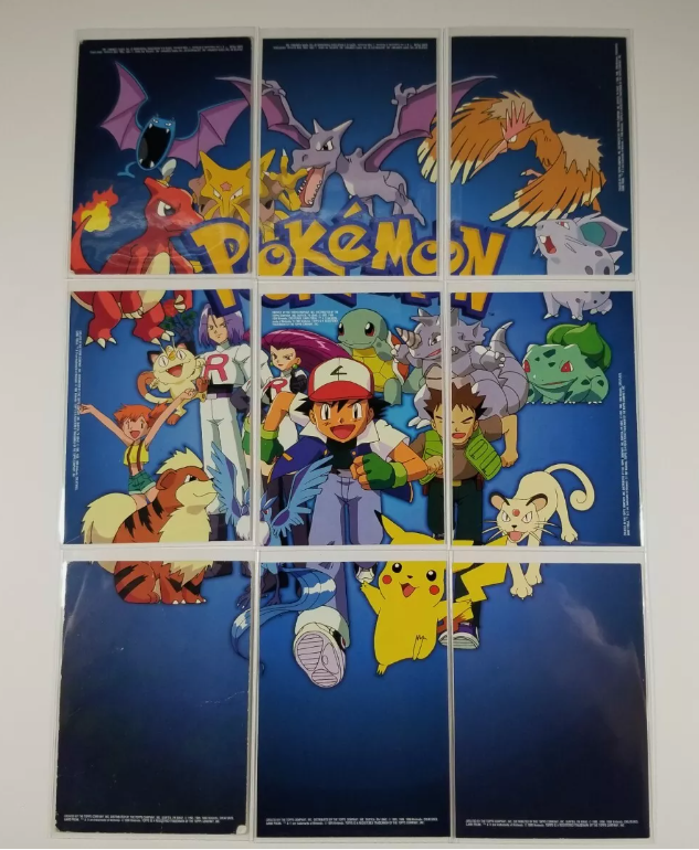 1999 Topps Pokemon TV Animation Edition - Puzzle Set of 9