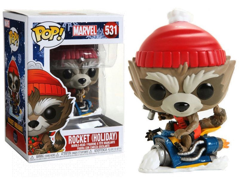 Funko POP! B: Marvel - Rocket (Holiday) #531 Bobble-Head Figure