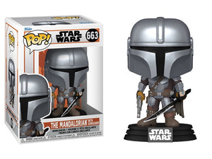 Funko POP! B: Star Wars - The Mandalorian with Darksaber #663 Bobble-Head Figure