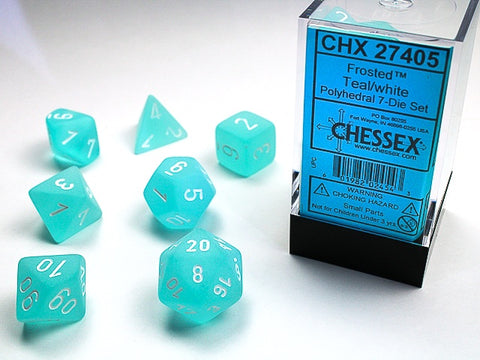 Chessex - Frosted Polyhedral 7-Die Dice Set - Teal/White