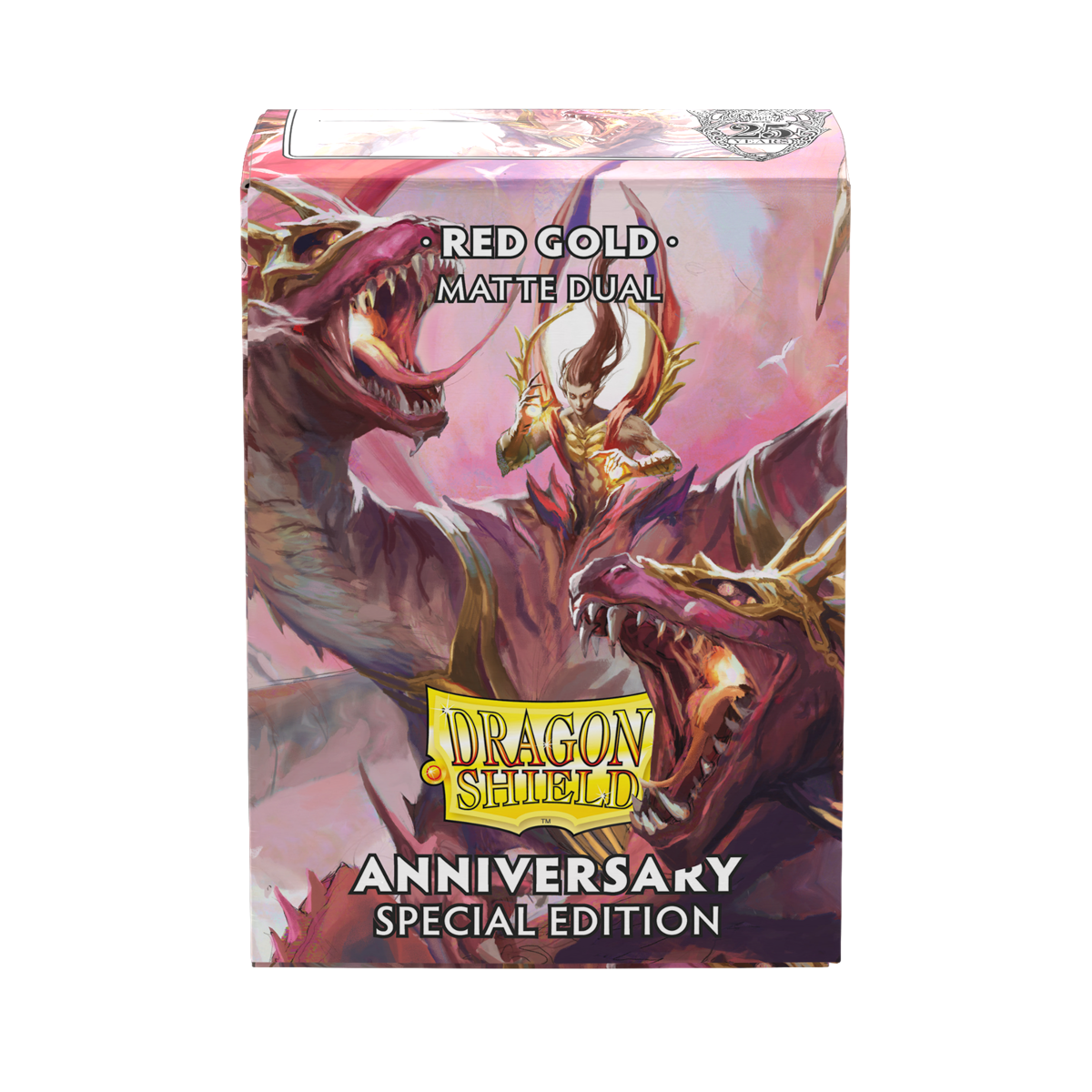 Dragon Shield - Standard Size Anniversary Special Edition Matte Dual Art Sleeves 100ct - Red Gold