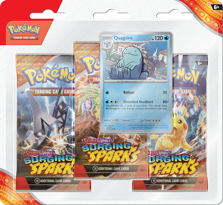 Pokemon Scarlet & Violet: Surging Sparks - 3 Pack Blister - Quagsire (Pre-Order) (ETA November 8th, 2024)