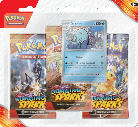 Pokemon Scarlet & Violet: Surging Sparks - 3 Pack Blister - Quagsire (Pre-Order) (ETA November 8th, 2024)