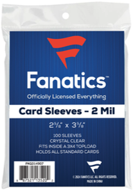 Fanatics Standard Size Soft Card Sleeves - 2 Mil 2 5/8" x 3 5/8" 100ct