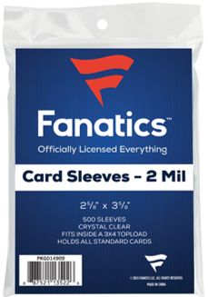 Fanatics Standard Size Soft Card Sleeves - 2 Mil 2 5/8" x 3 5/8" 500ct