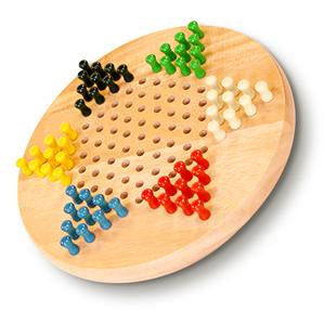 Chinese Checkers 7" Wood W/Pegs