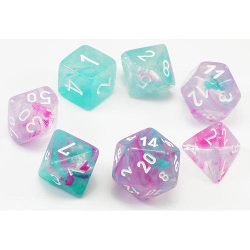 Chessex - Nebula Polyhedral 7-Die Dice Set - Wisteria/White