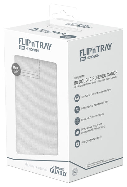 Ultimate Guard Twin Flip n Tray XenoSkin Monocolor Deck Case 80+ - Whiite