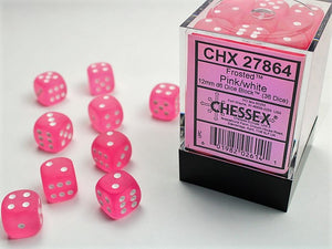 Chessex - Frosted 36D6-Die Dice Set - Pink/White