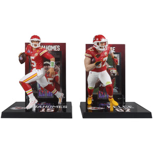 NFL Football Kansas City Chiefs Red Jersey Travis Kelce & Patrick Mahomes McFarlane's SportsPicks 7" Legacy Series Figure #26 2 Pack