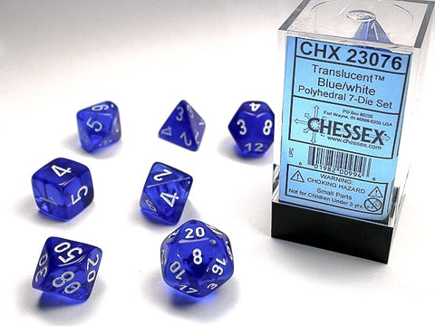 Chessex - Translucent Polyhedral 7-Die Dice Set - Blue/White