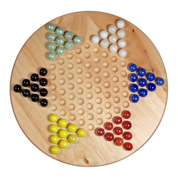 Chinese Checkers 11.5" Wood W/Marbles