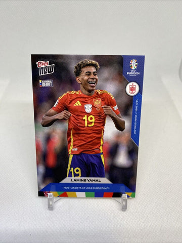 2024 Topps now Euro Soccer Lamine Yamal Most Assists Spain #067