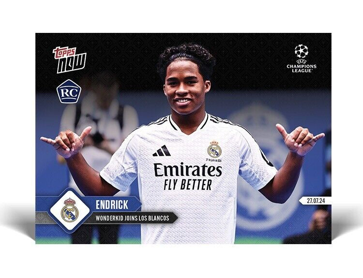 2024 Topps Now UEFA Champions League Soccer Endrick RC (Rookie Card) Real Madrid #142