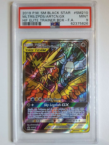 Moltres & Zapdos & Articuno GX - Pokemon (2019)  Black Star Promo #SM210 - Hidden Fates - PSA 10 Gem Mint