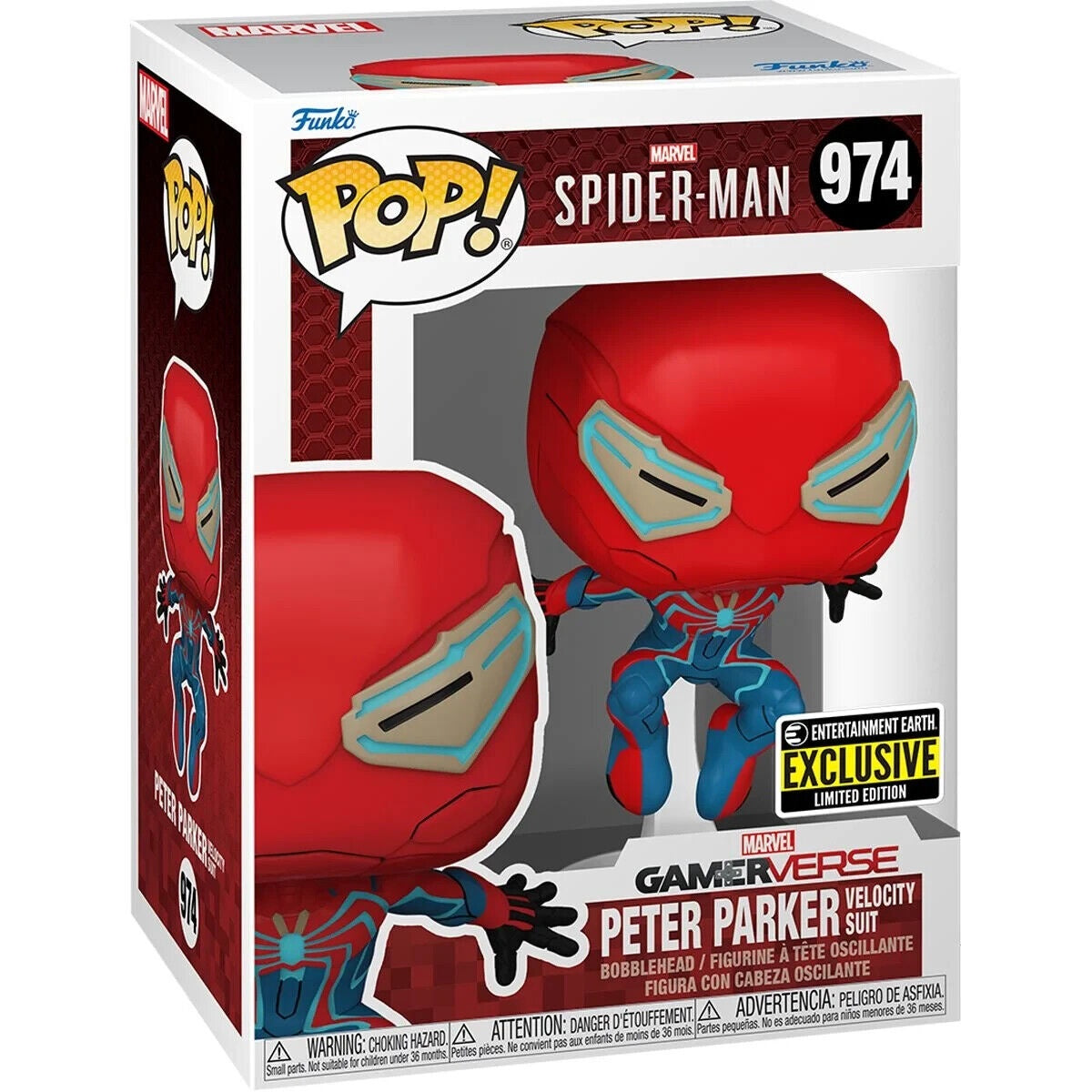 Funko POP! Marvel Spider-Man - Peter Parker Velocity Suit #974 Exclusive Bobble-Head Figure