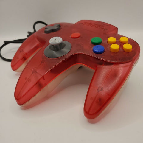 Nintendo 64 Controller Watermelon Red Official N64 (Japanese, White Bottom)