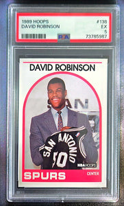 1989-90 Hoops David Robinson #138 RC (Rookie Card) PSA Graded 5 San Antonio Spurs