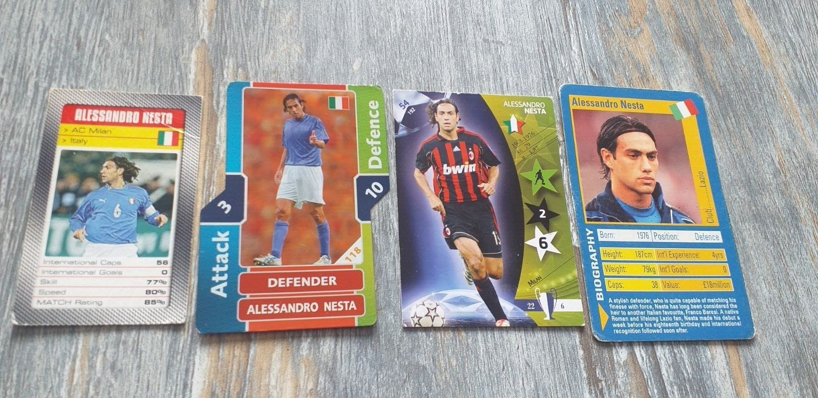 Alessandro Nesta - Soccer Trading Card - Sports Card Single (Randomly Selected, May Not Be Pictured)