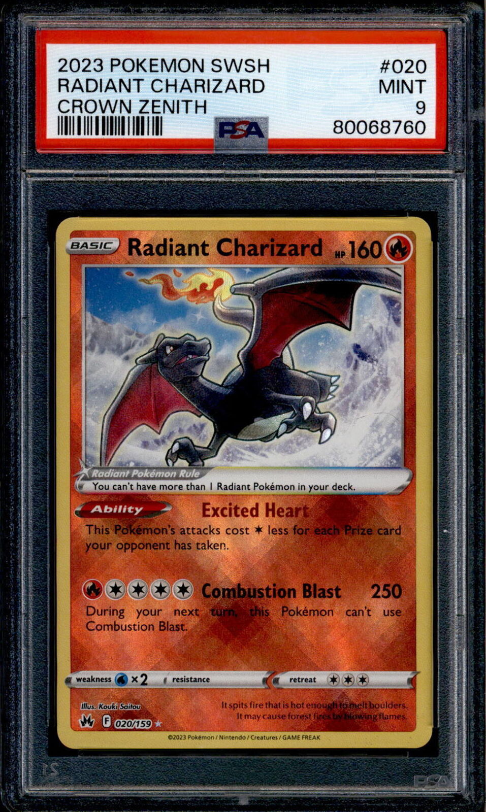 Radiant Charizard - Pokemon (2023) Crown Zenith - 020/159 CGC Graded 9.5 Gem Mint