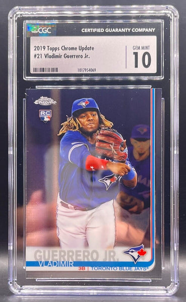 Vladimir Guerrero Jr. - GRADED MLB Baseball Rookie Card REPACK - 1x Sports Toronto Blue Jays RC Card Single (Graded 9.5 to 10, Various Grading Companies, Randomly Selected, Stock Photo - Will Not Get Cards In Picture)