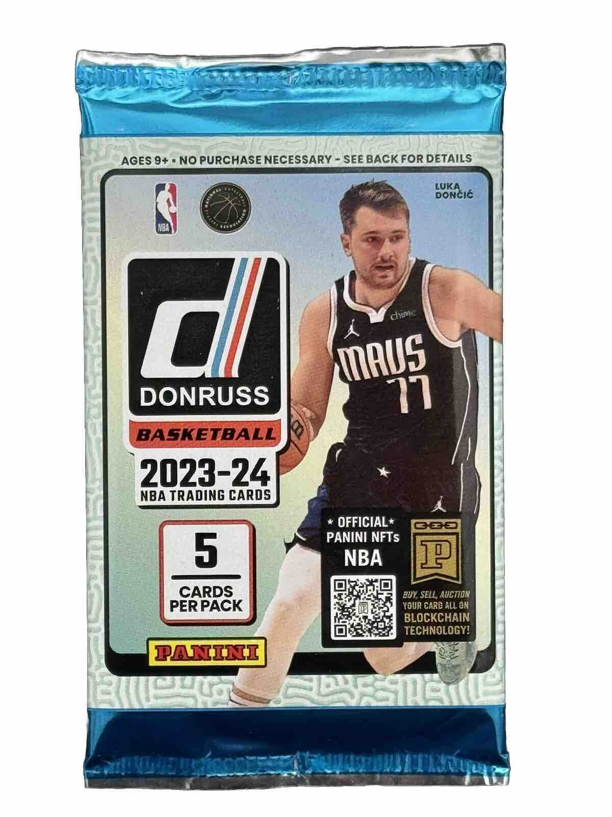 2023-24 NBA Panini Donruss Basketball Trading Cards Gravity Feed Pack (5 Trading Cards Per Pack)